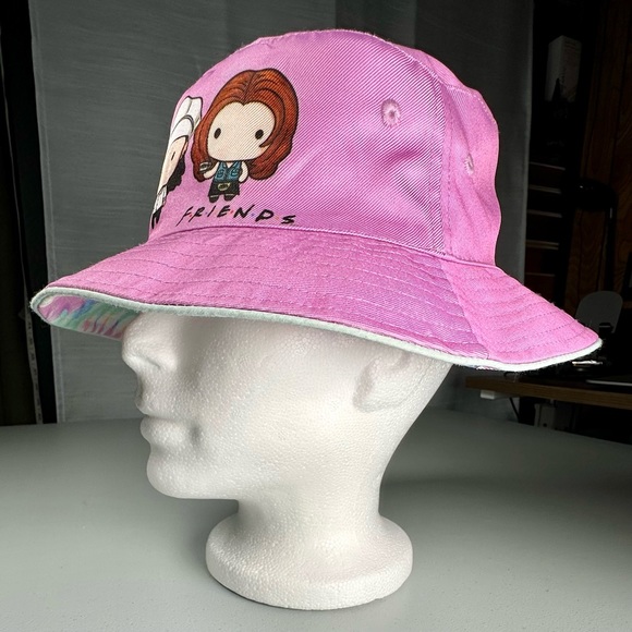 Friends Television Show MAD Engine Pink/Tie Dyed Reversible Bucket Hat - Picture 5 of 8